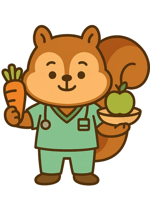 栄養の癒しリスのキャラクター