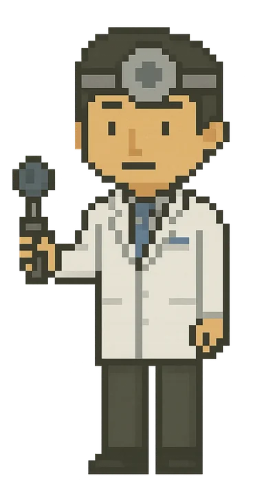 耳鼻咽喉科のドット絵キャラクター