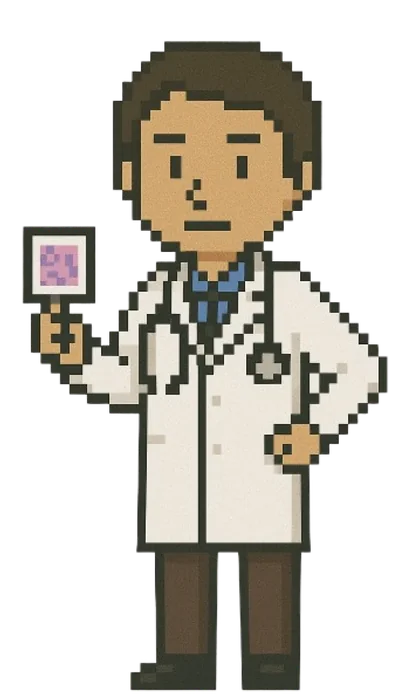 病理診断科のドット絵キャラクター